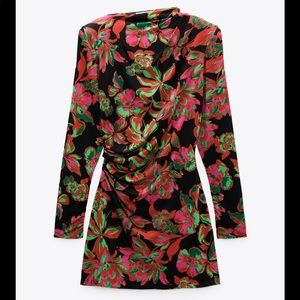 Zara floral mini dress